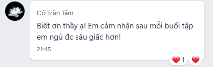 Học viên cảm nhận ngủ sâu giấc hơn sau mỗi buổi tập