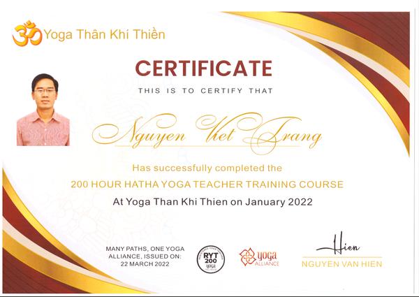 Chứng chỉ Yoga 200h