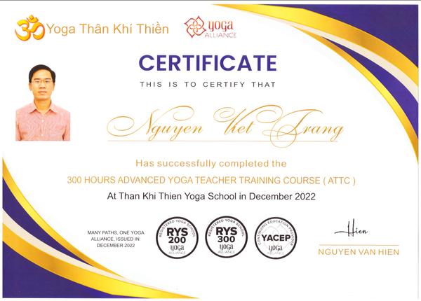 Chứng chỉ Yoga 300h