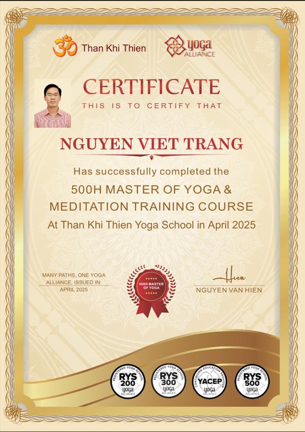 Chứng chỉ Yoga 500h